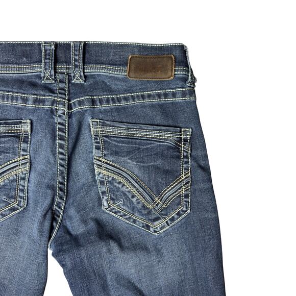 Buckle Black Fit No 9 Bootcut Jeans Men 32 Blue Denim Cotton Stretch Medium Wash - Picture 6 of 8